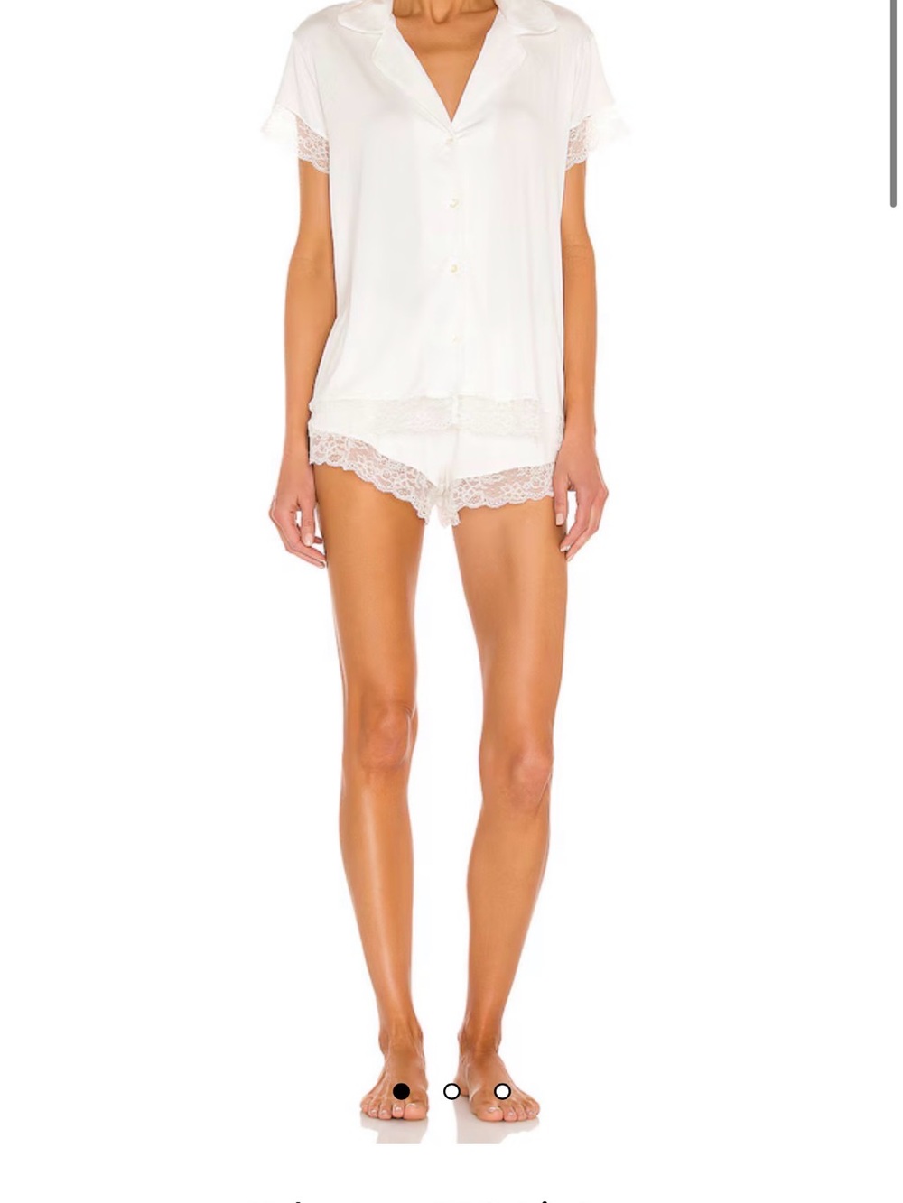 Eberjey Women's White Lace-Trim Pajama Set